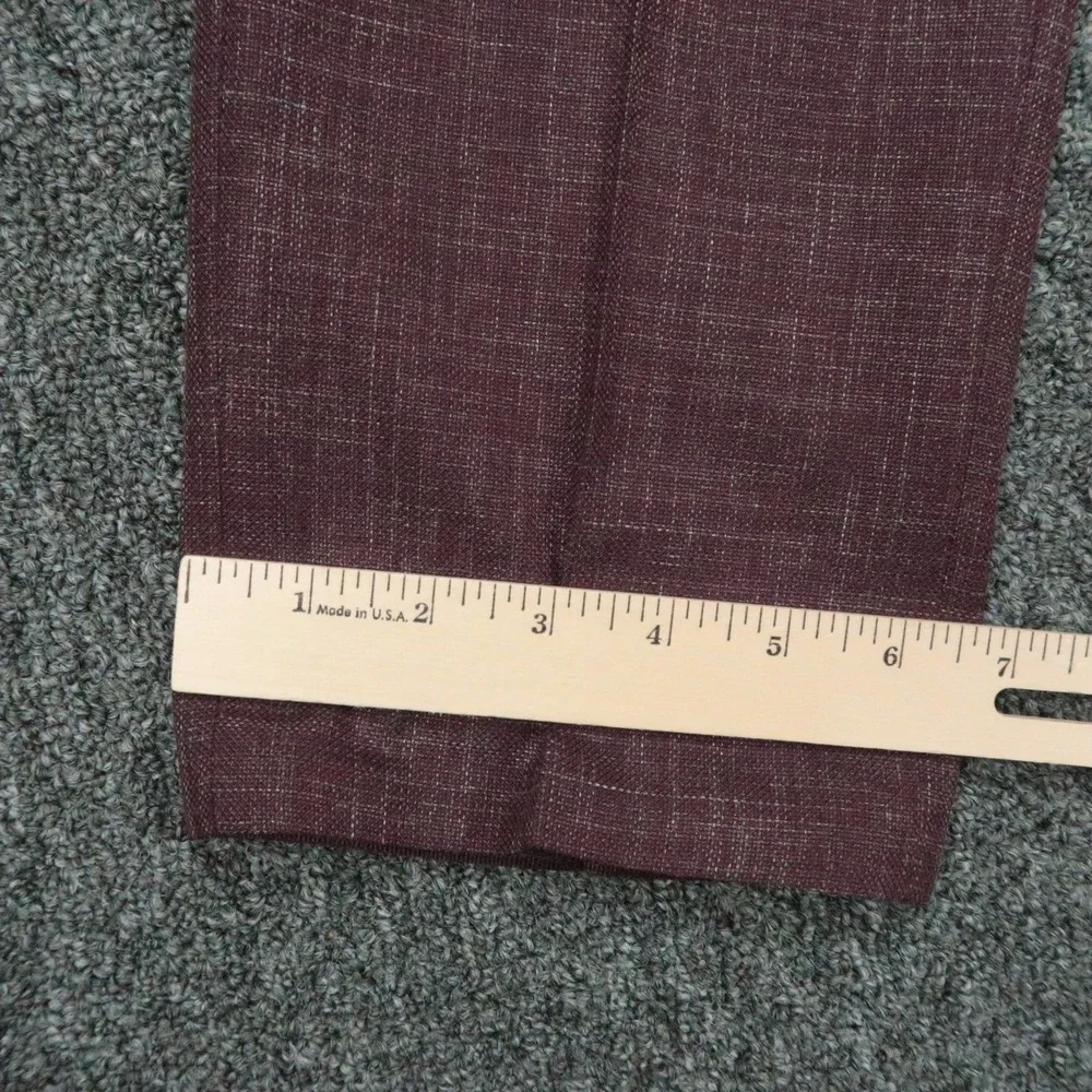 Suitsupply Pants Mens 38x32 Red Soho Turn Up Wool Silk Linen Straight Formal